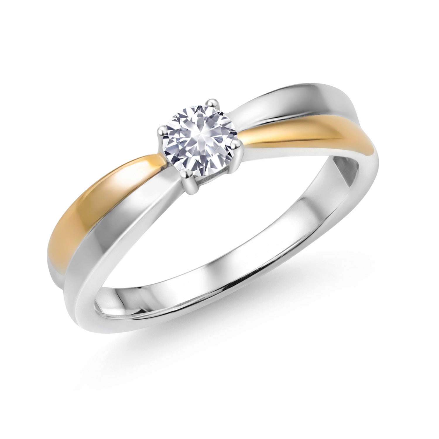 Ring in 925 Sterling Silver and 10K Yellow Gold