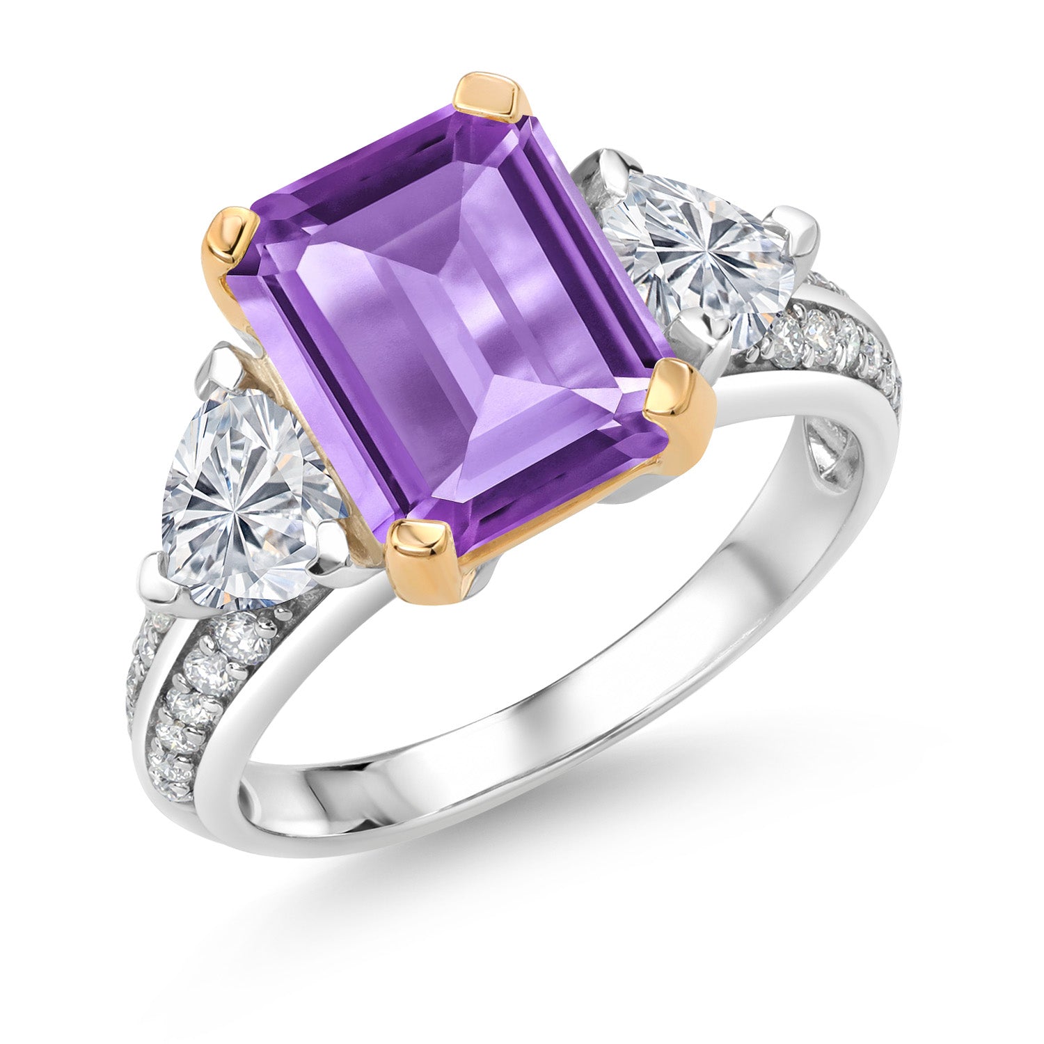 Ring in 925 Sterling Silver and 10K Yellow Gold