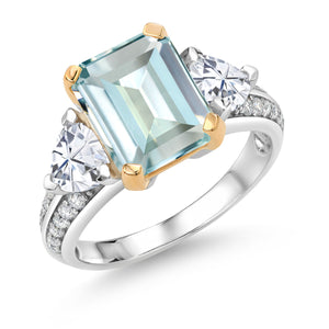 Ring in 925 Sterling Silver and 10K Yellow Gold