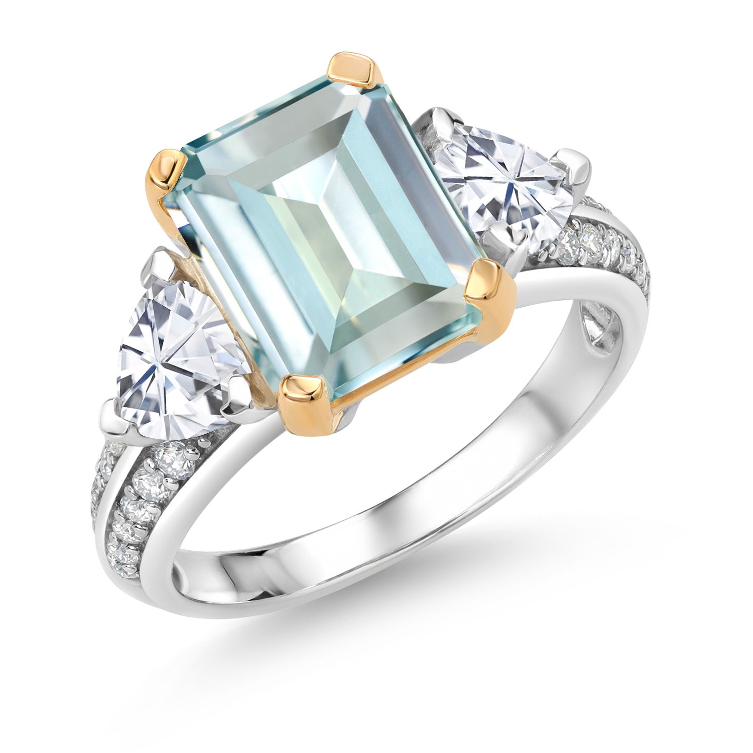 Ring in 925 Sterling Silver and 10K Yellow Gold