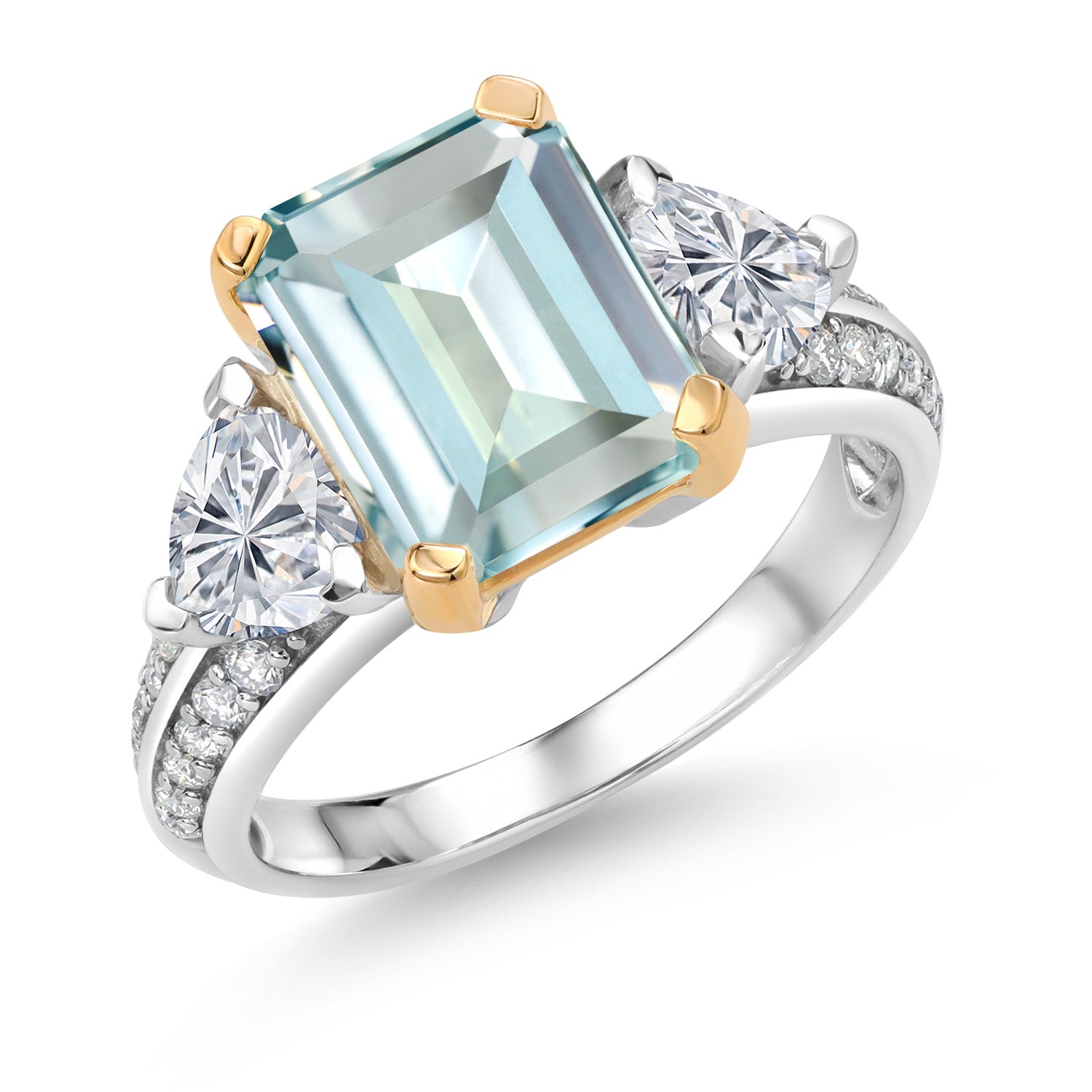 Ring in 925 Sterling Silver and 10K Yellow Gold