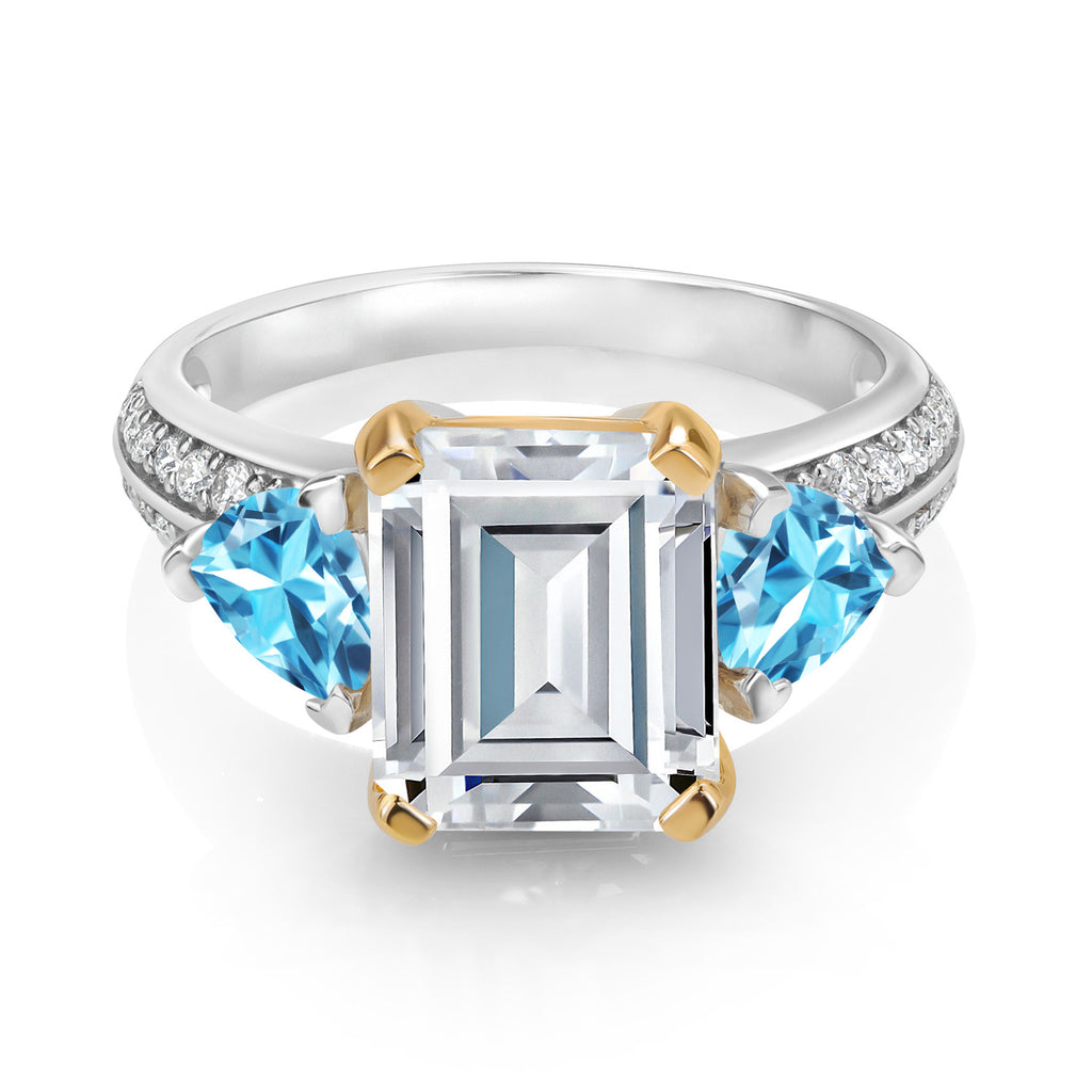 Ring in 925 Sterling Silver and 10K Yellow Gold