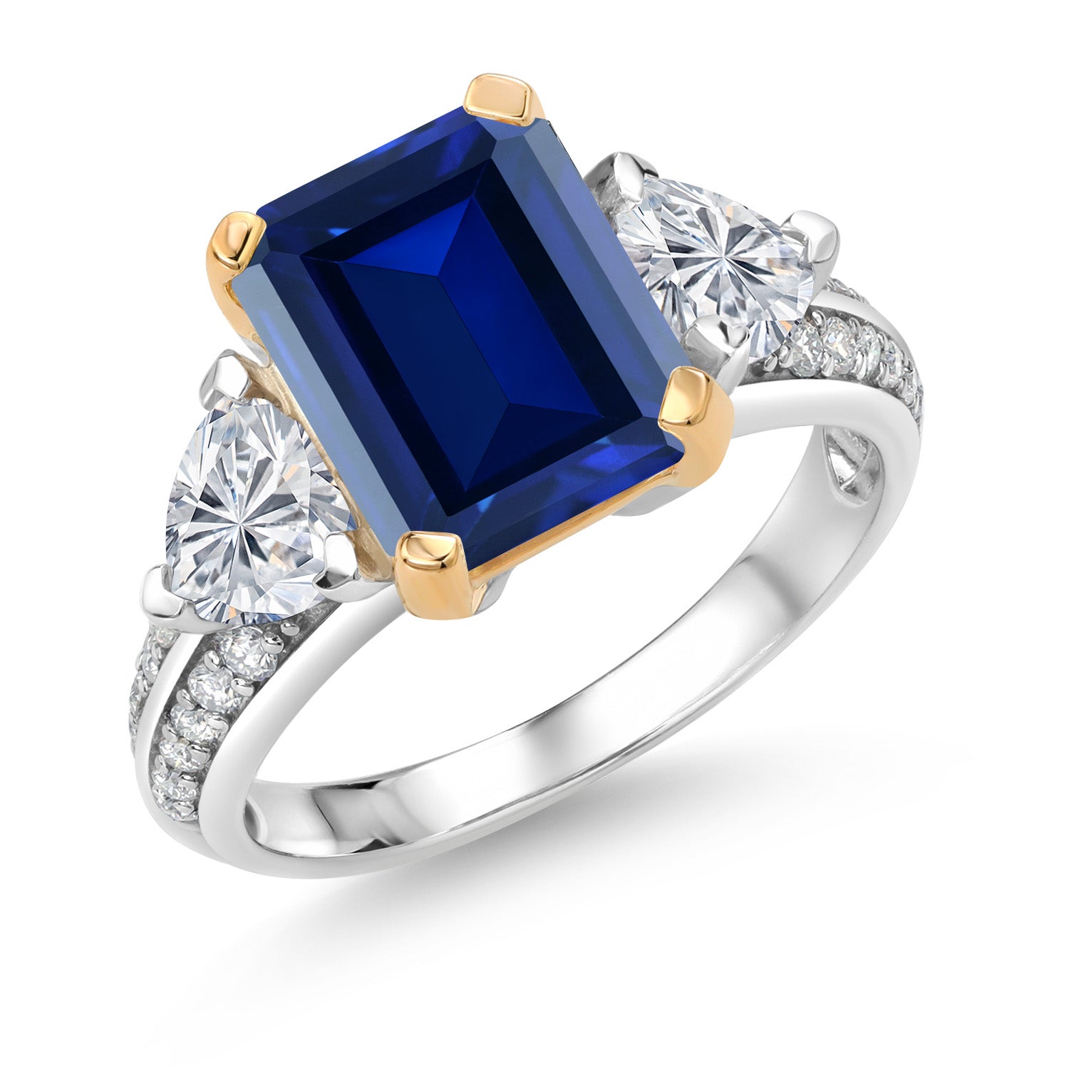 Ring in 925 Sterling Silver and 10K Yellow Gold