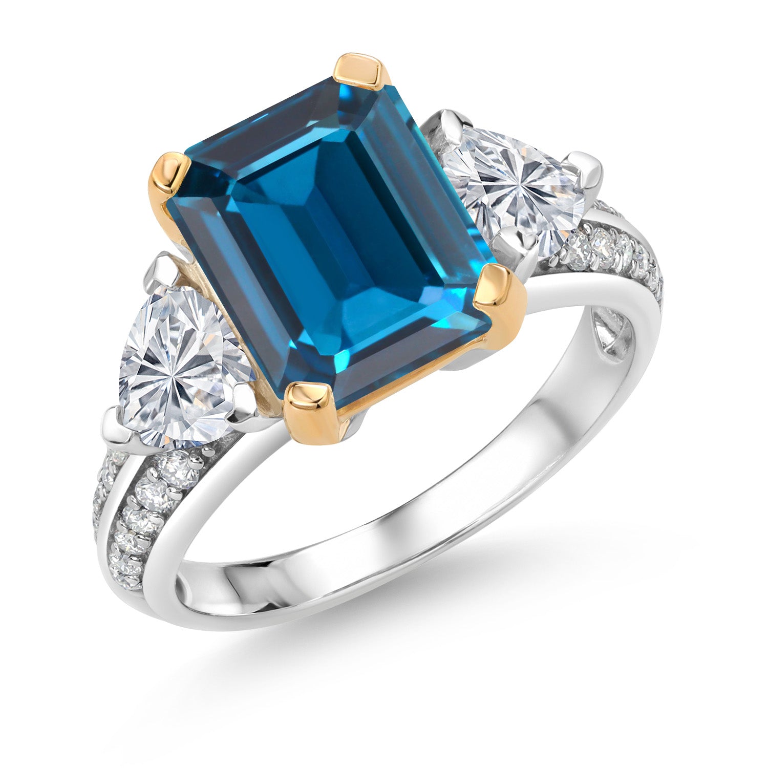 Ring in 925 Sterling Silver and 10K Yellow Gold