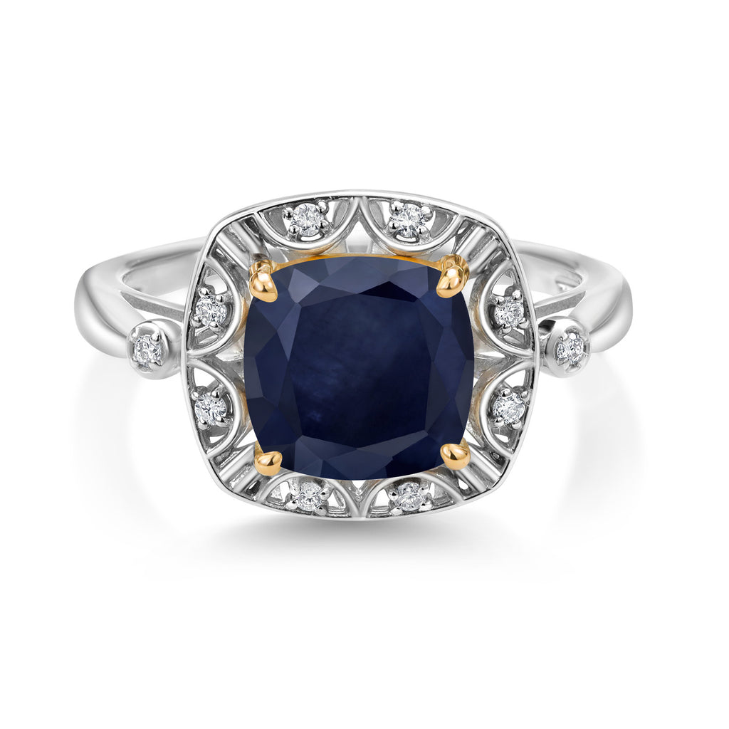 Ring in 925 Sterling Silver and 10K Yellow Gold