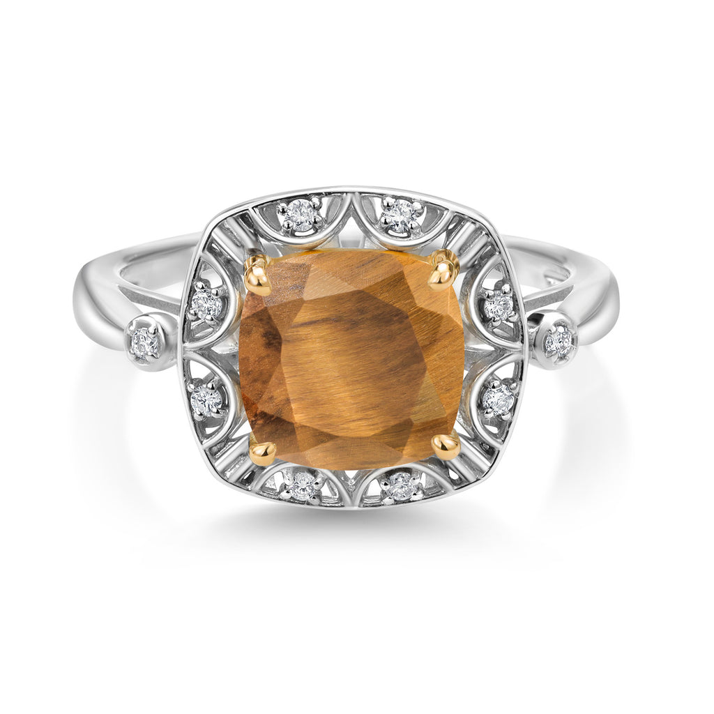 Ring in 925 Sterling Silver and 10K Yellow Gold
