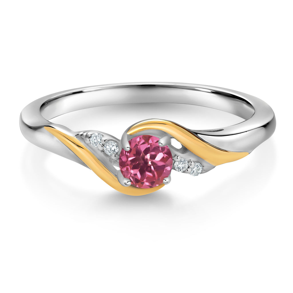 Ring in 925 Sterling Silver and 10K Yellow Gold
