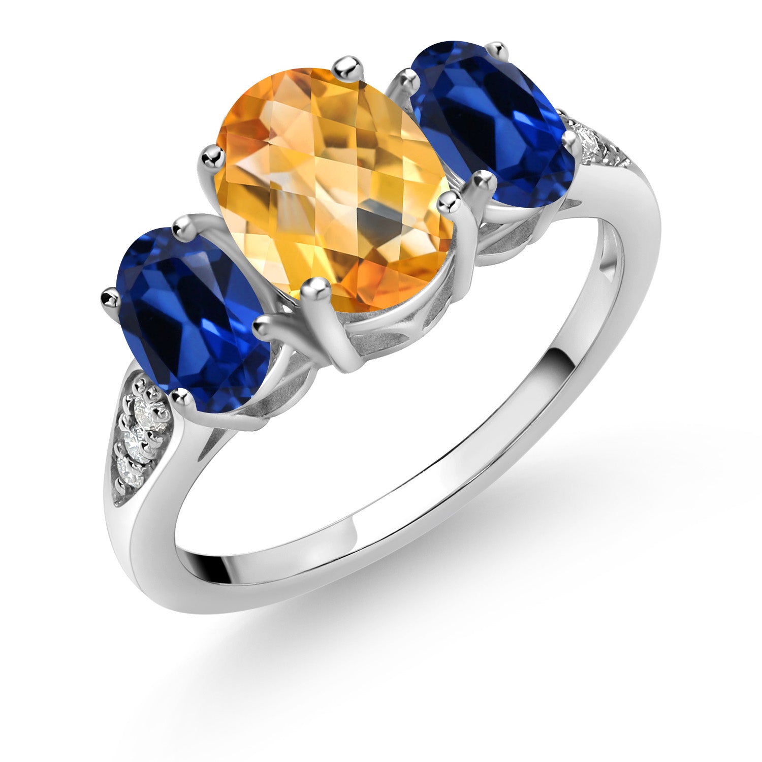 Citrine-Checkerboard - November_6_Ring in 10K White Gold