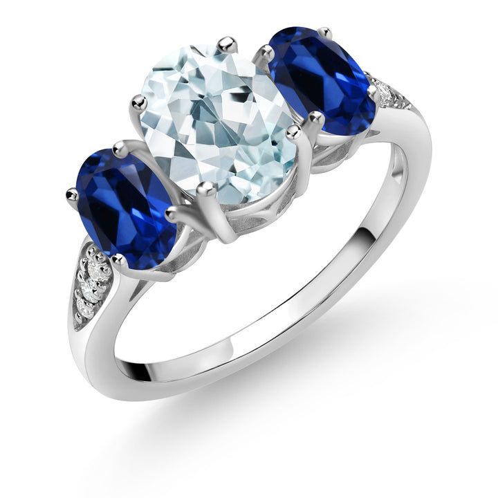 Aquamarine - March_5_Ring in 10K White Gold