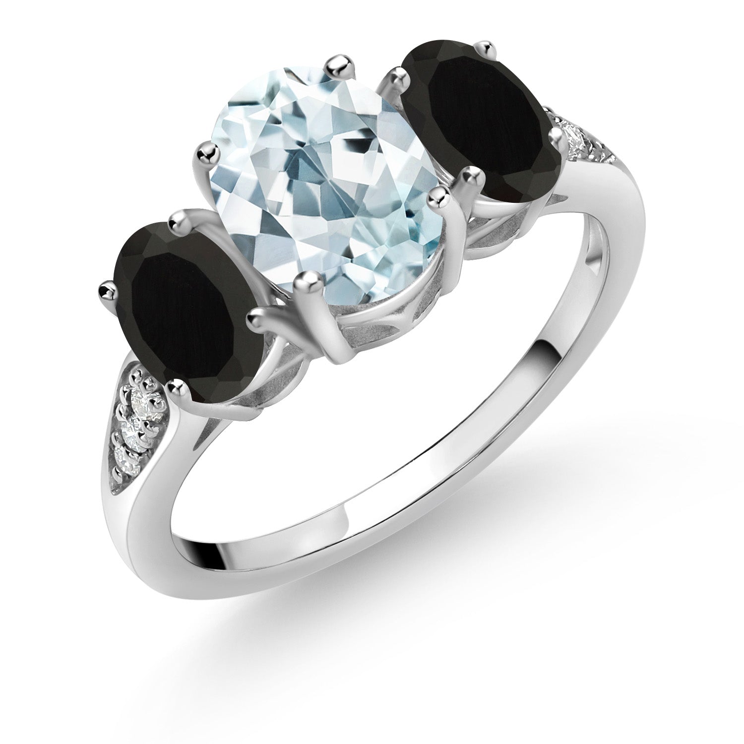 Aquamarine - March_8_Ring in 10K White Gold