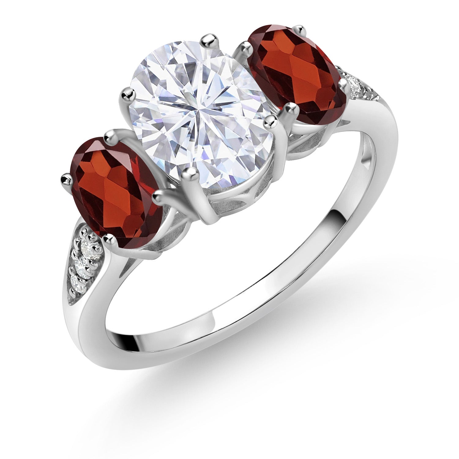 Garnet - January_9_Ring in 10K White Gold