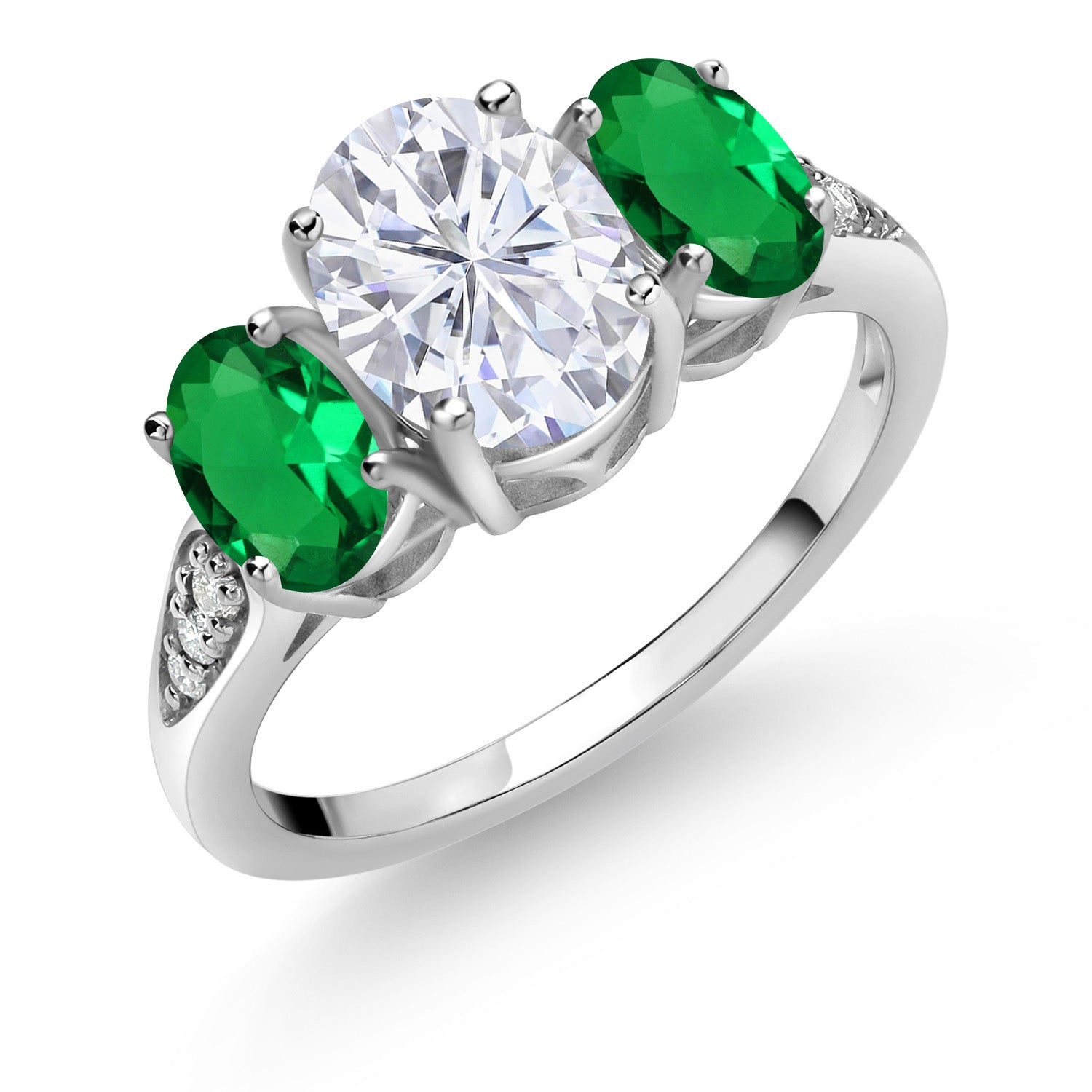 Nano Emerald - May_9_Ring in 10K White Gold