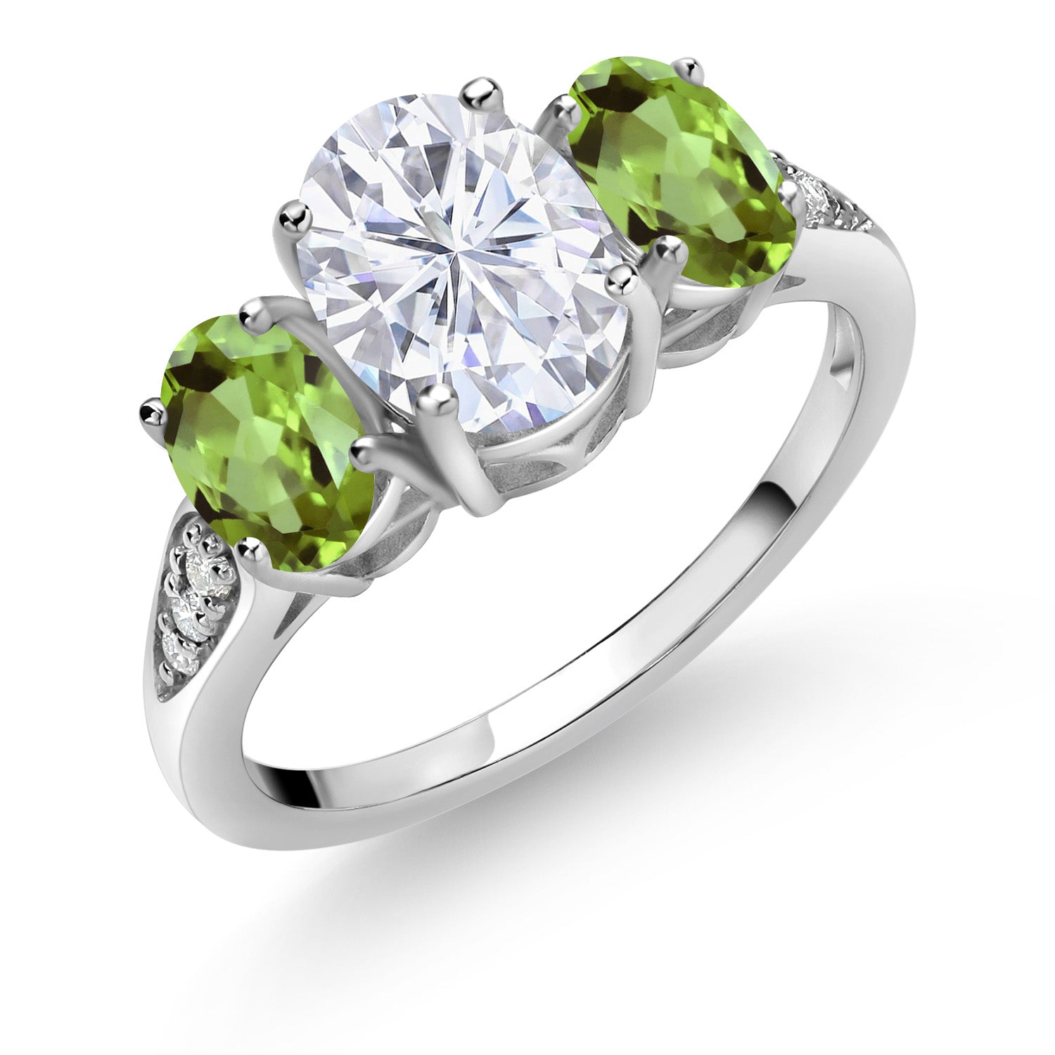 Peridot - August_5_Ring in 10K White Gold