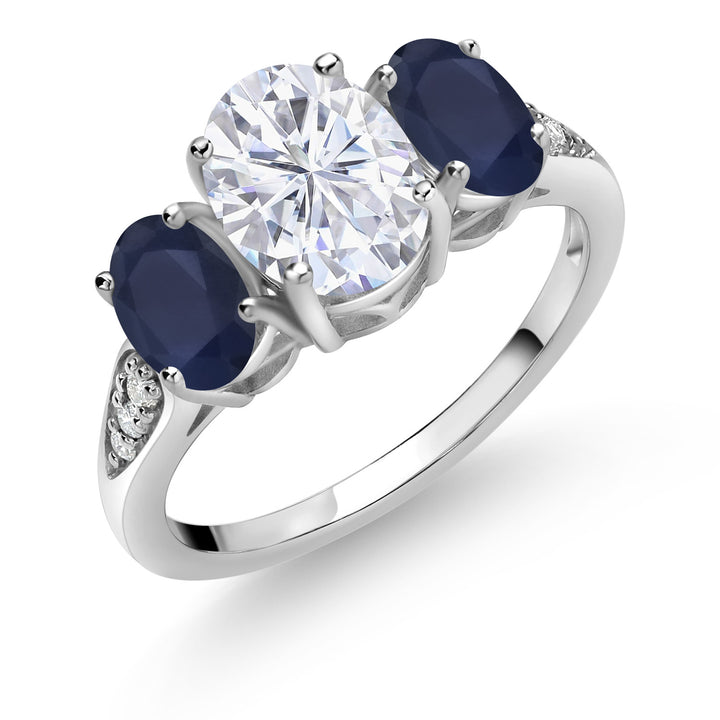 Blue Sapphire - September_5_Ring in 10K White Gold