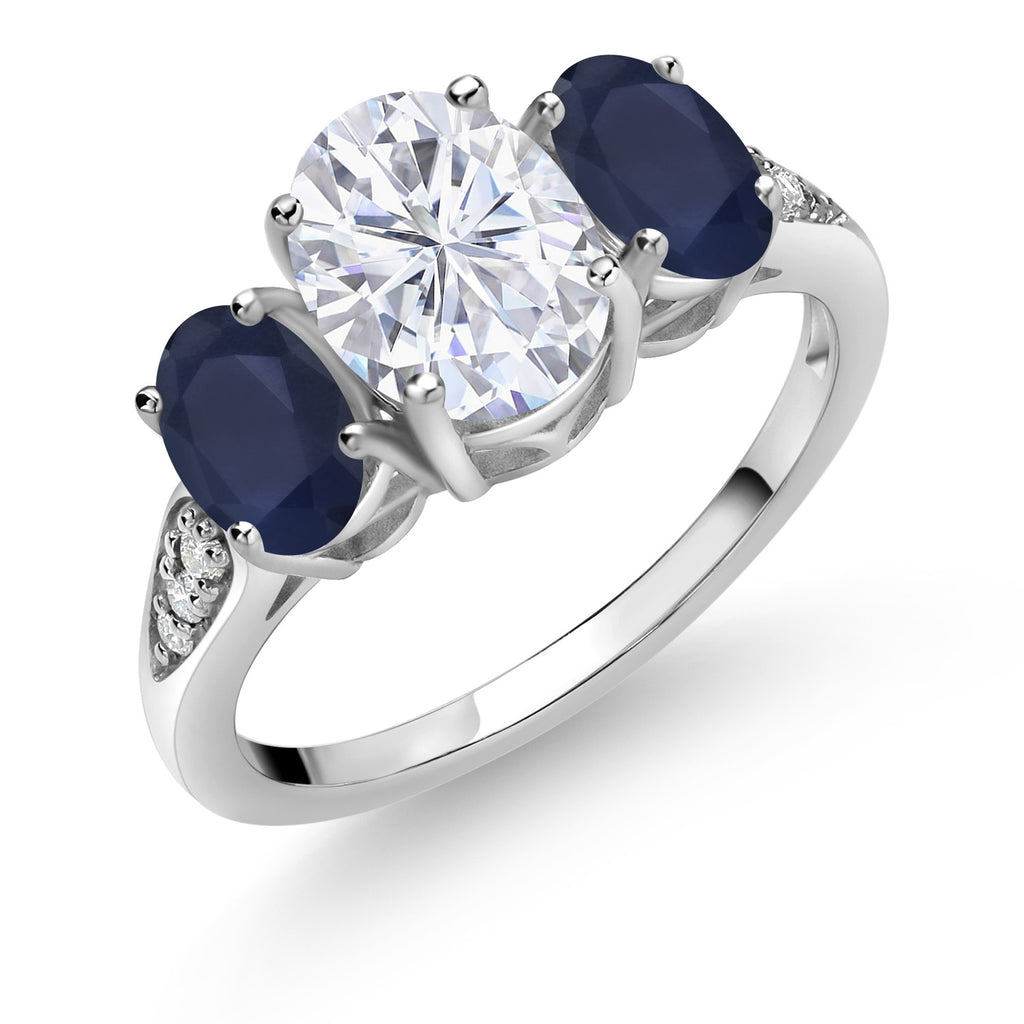 Blue Sapphire - September_7_Ring in 10K White Gold