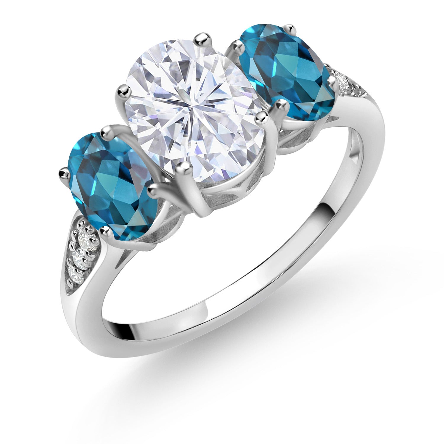 London Blue Topaz - November_8_Ring in 10K White Gold