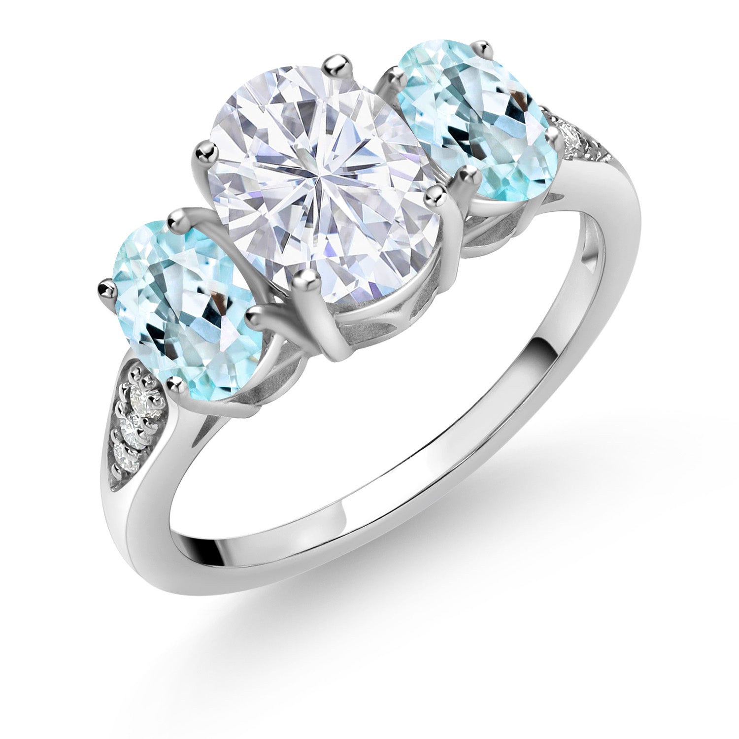 Sky Blue Topaz - November_9_Ring in 10K White Gold