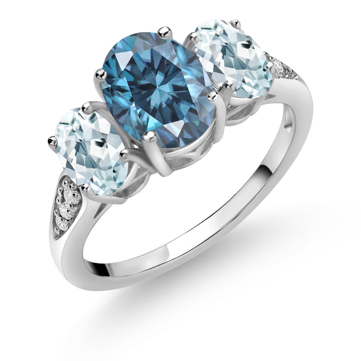 Persian Blue Moissanite_5_Ring in 10K White Gold