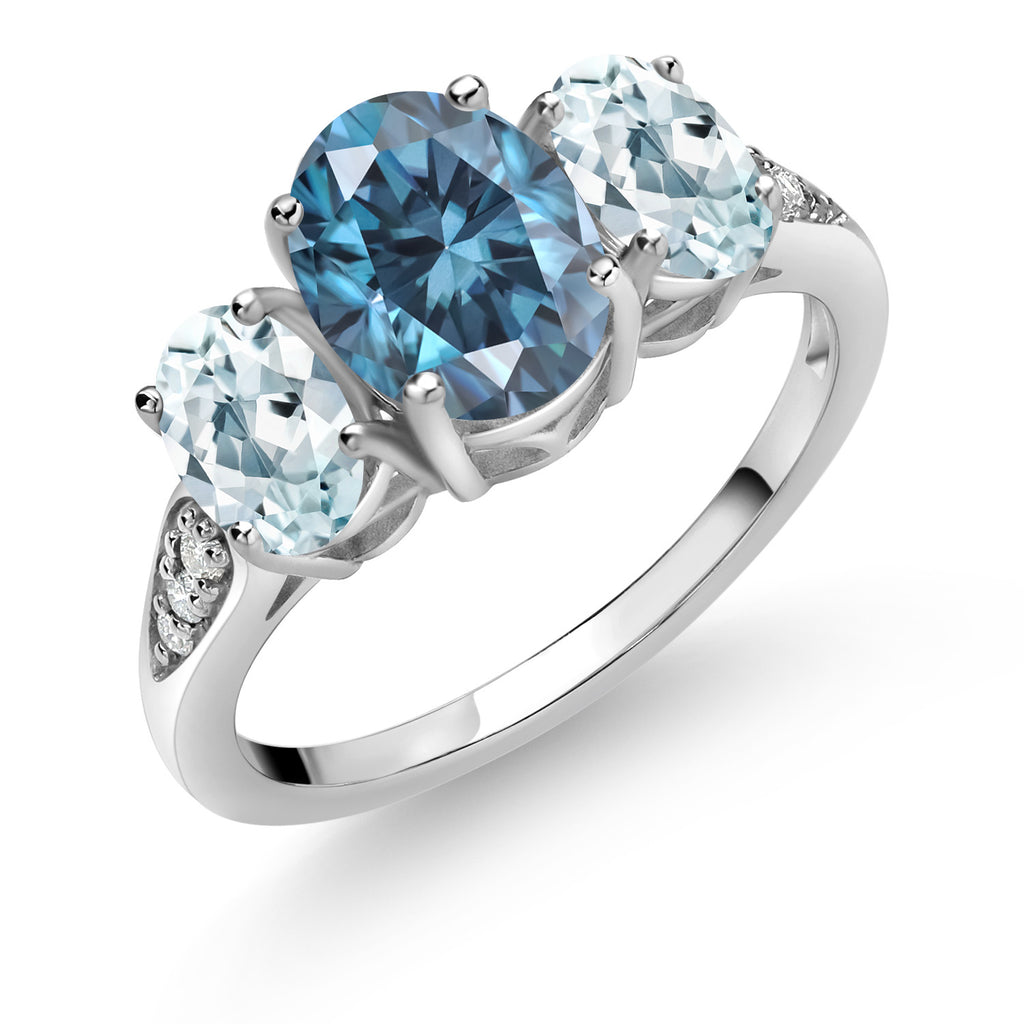 Persian Blue Moissanite_6_Ring in 10K White Gold