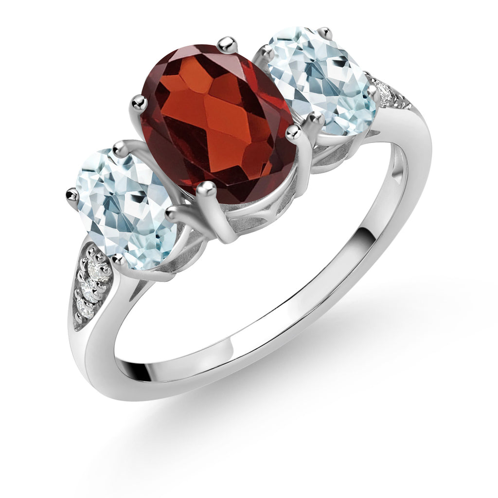 Garnet - January_8_Ring in 10K White Gold