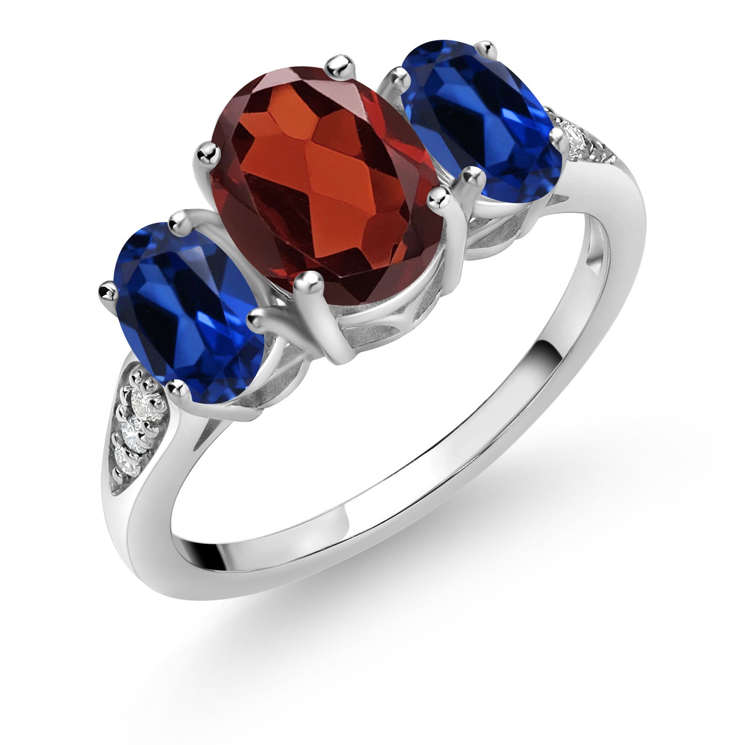 Garnet - January_8_Ring in 10K White Gold