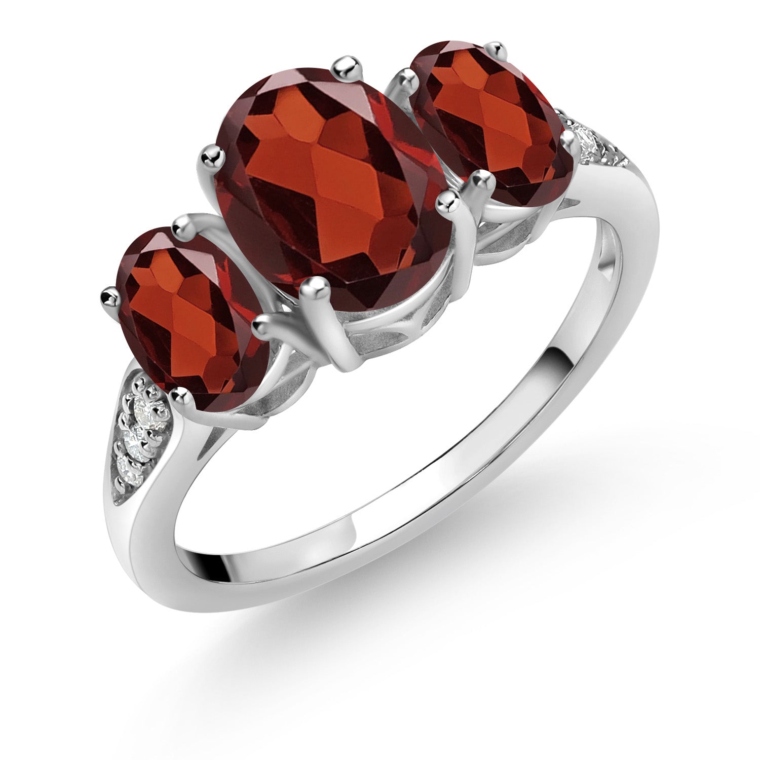 Garnet - January_9_Ring in 10K White Gold