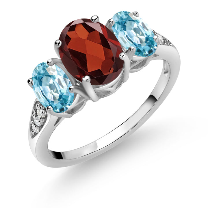 Garnet - January_6_Ring in 10K White Gold