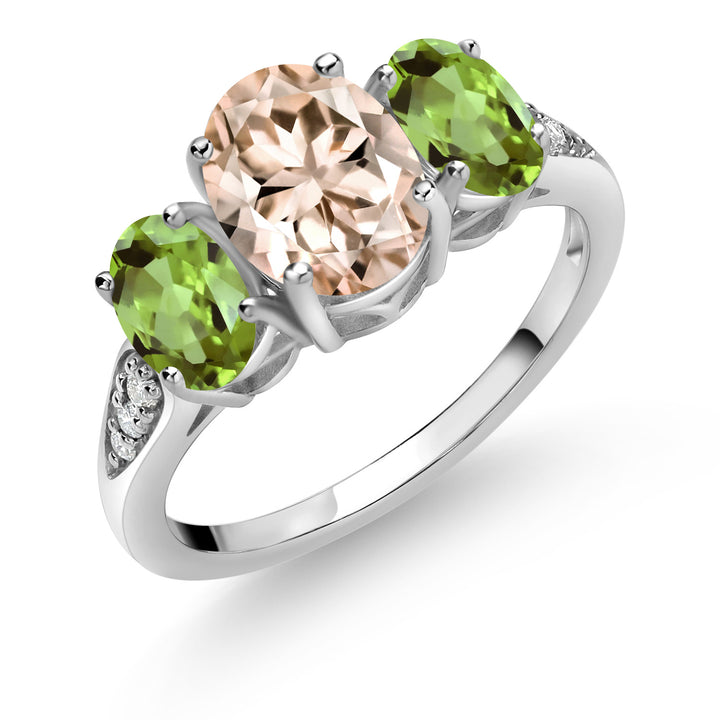 Peridot - August_5_Ring in 10K White Gold