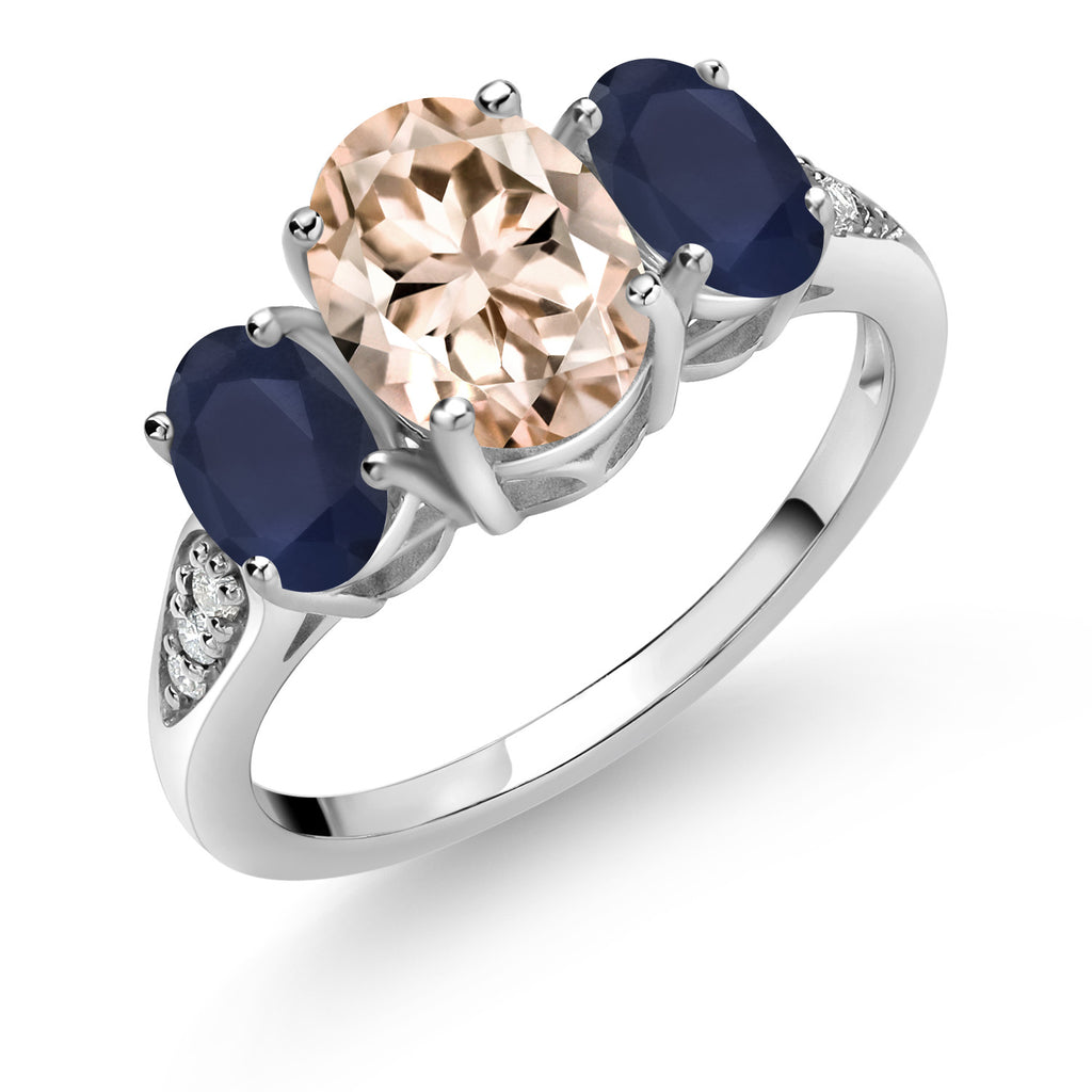Blue Sapphire - September_7_Ring in 10K White Gold