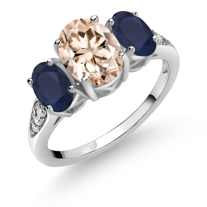 Blue Sapphire - September_6_Ring in 10K White Gold