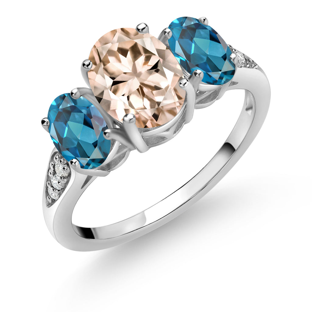 London Blue Topaz - November_6_Ring in 10K White Gold
