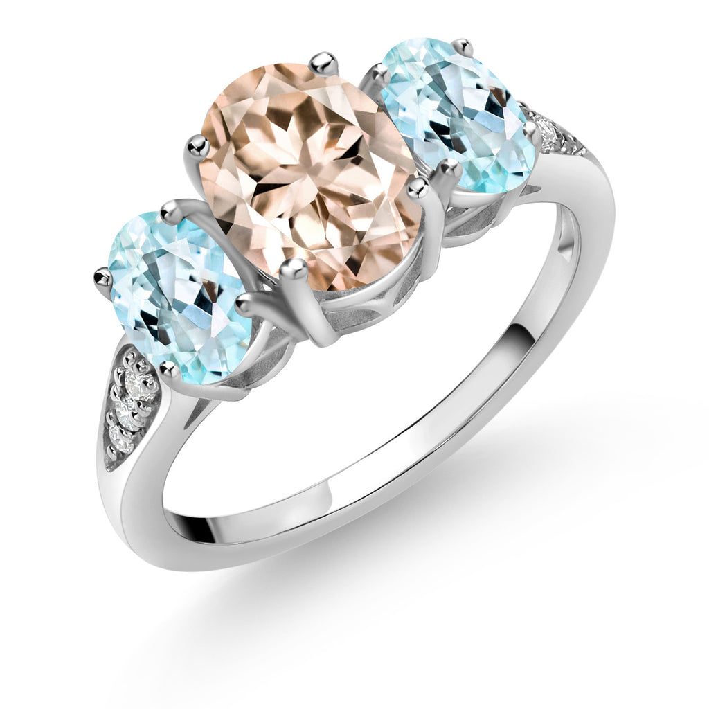 Sky Blue Topaz - November_9_Ring in 10K White Gold