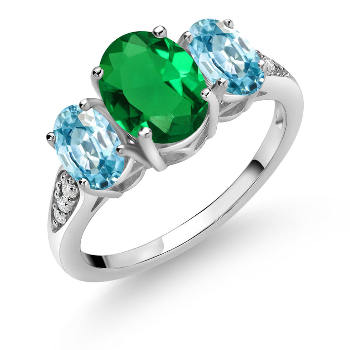 Nano Emerald - May_5_Ring in 10K White Gold