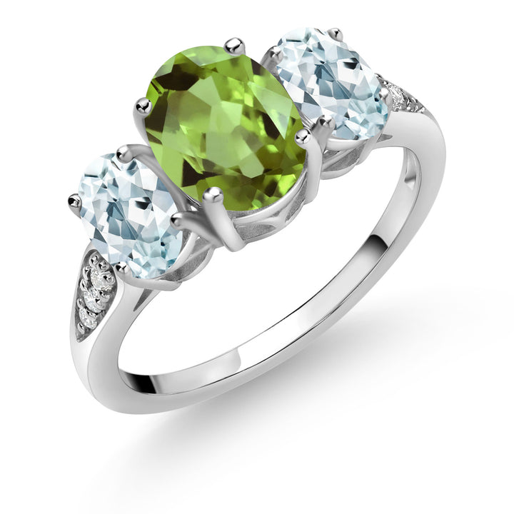 Peridot - August_5_Ring in 10K White Gold