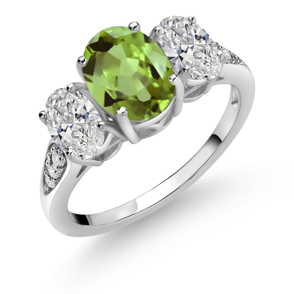 Peridot - August_5_Ring in 10K White Gold