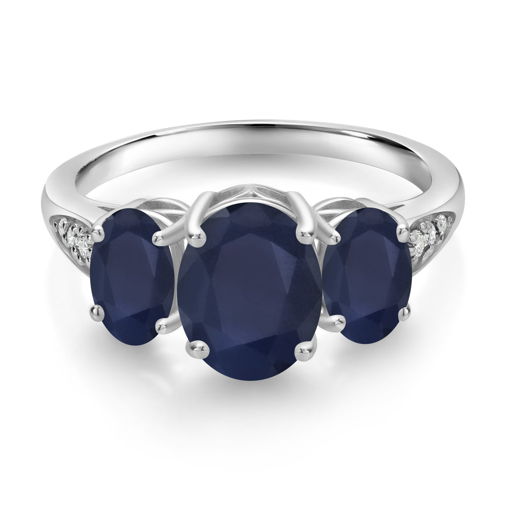 Sapphire and Lab Grown Diamond_7_Ring in 10K White Gold