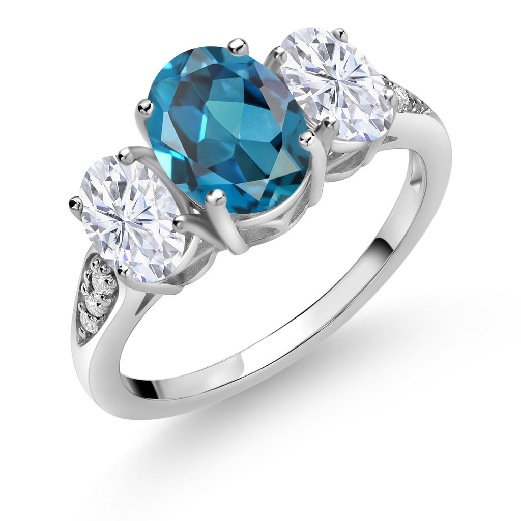 London Blue Topaz - November_6_Ring in 10K White Gold