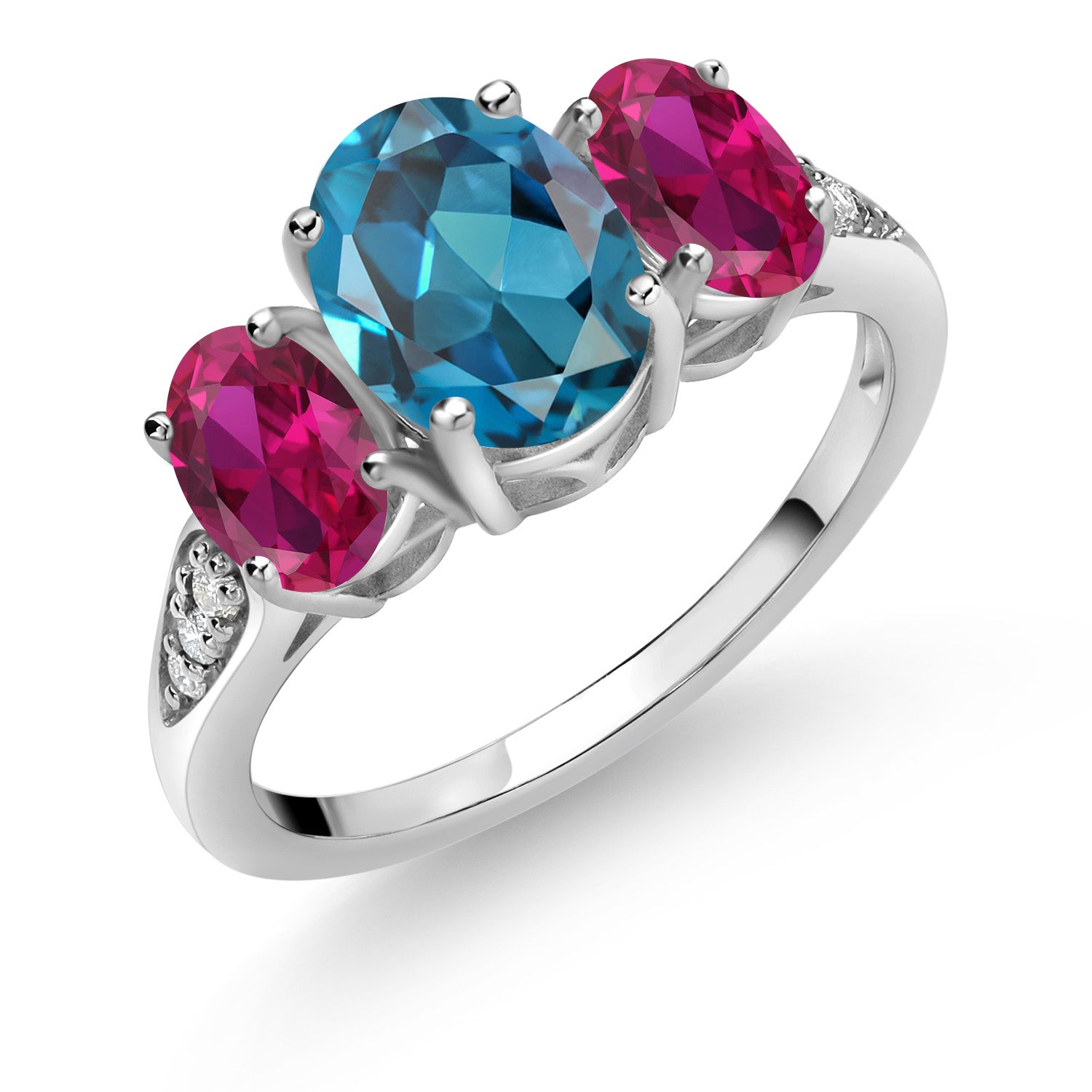London Blue Topaz - November_7_Ring in 10K White Gold