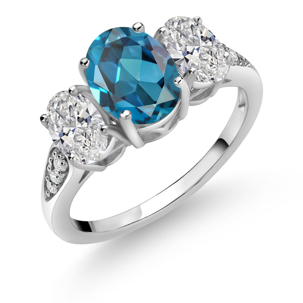 London Blue Topaz - November_6_Ring in 10K White Gold