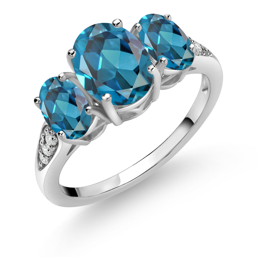 London Blue Topaz - November_9_Ring in 10K White Gold