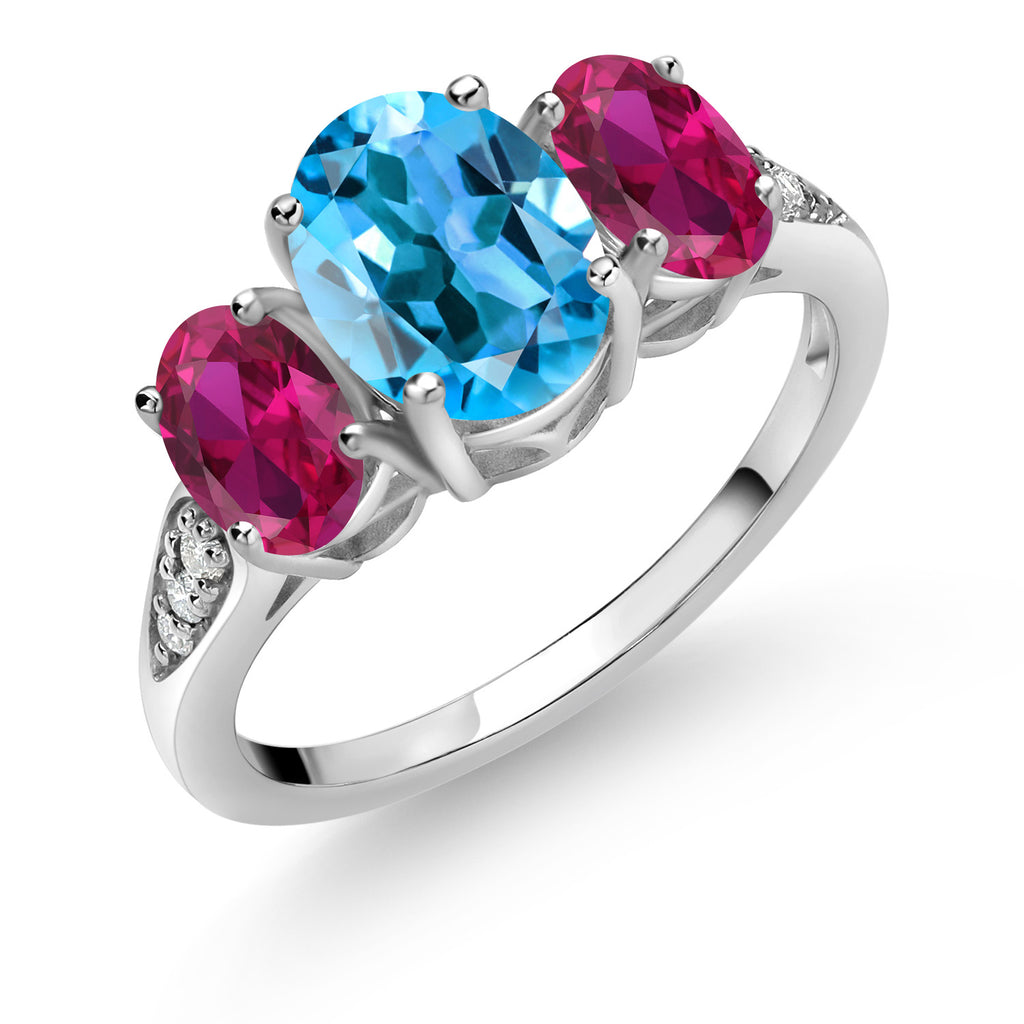 Swiss Blue Topaz - November_7_Ring in 10K White Gold