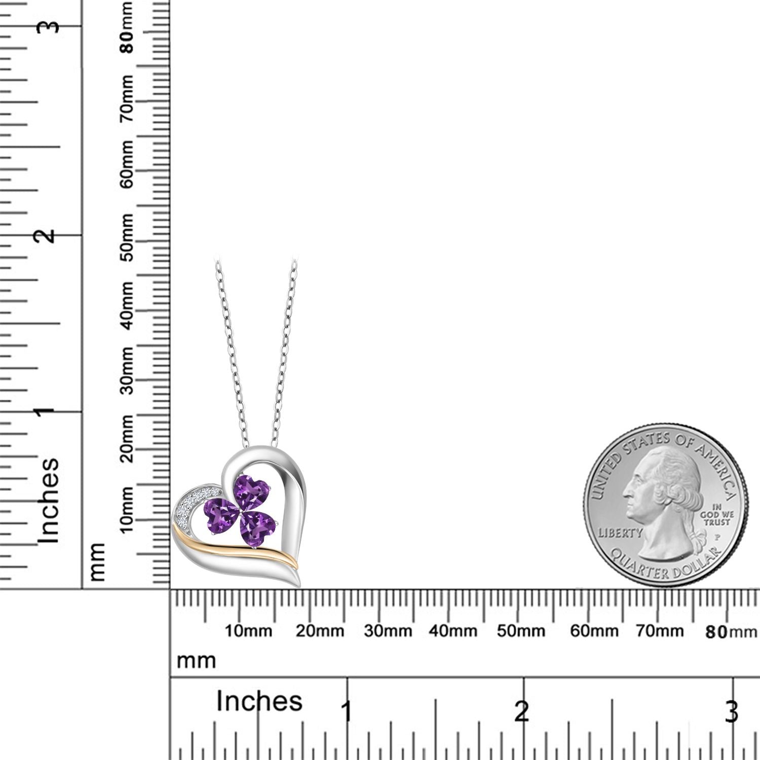 Pendant in 925 Sterling Silver and 10K Yellow Gold