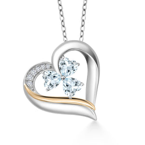 Pendant in 925 Sterling Silver and 10K Yellow Gold