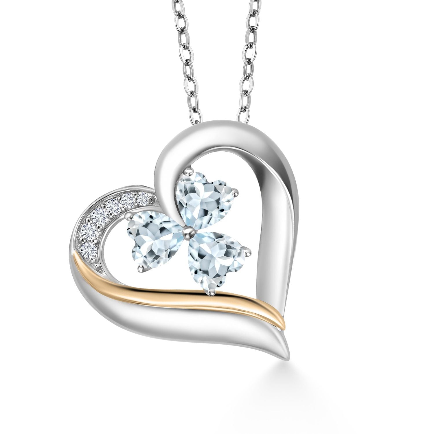 Pendant in 925 Sterling Silver and 10K Yellow Gold