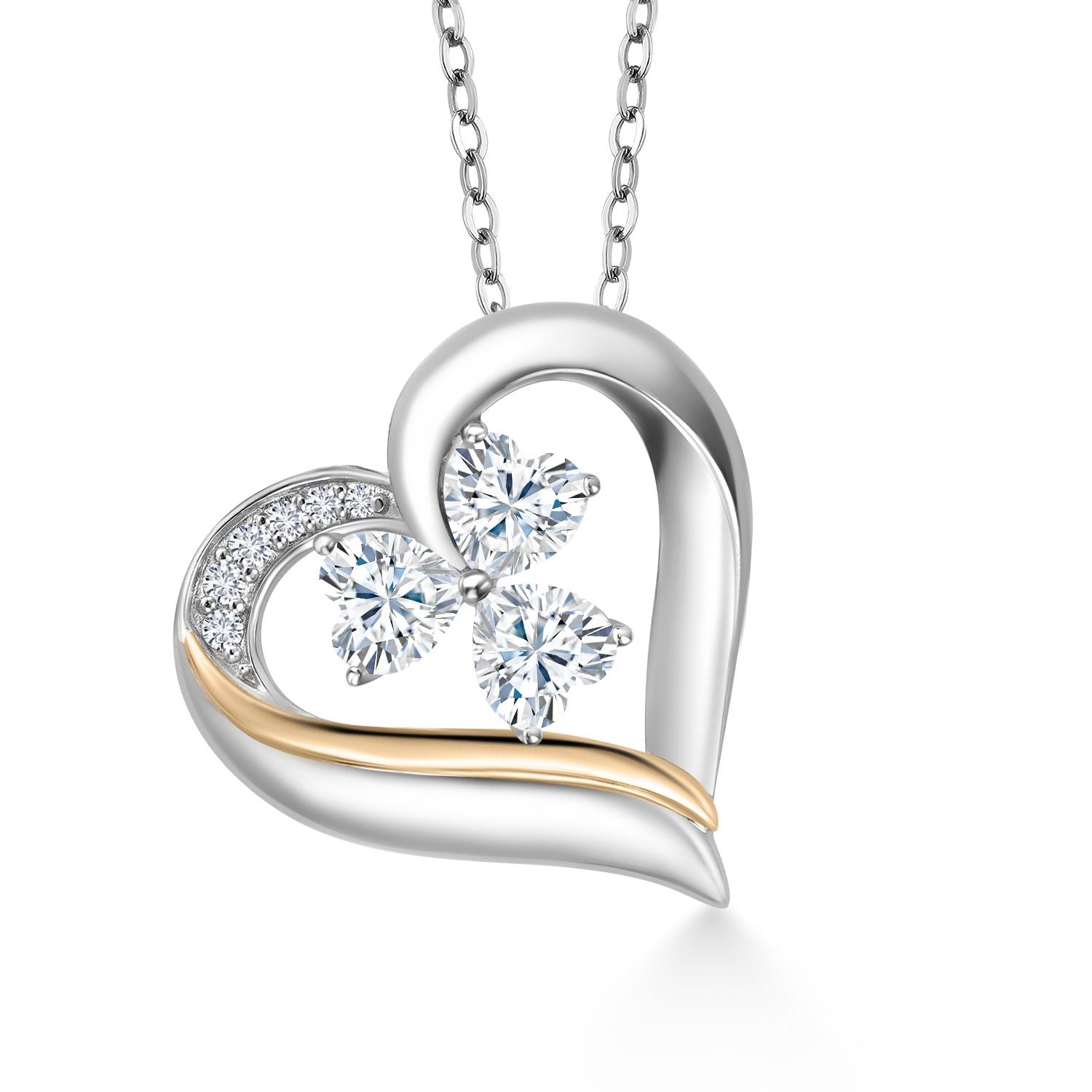 Pendant in 925 Sterling Silver and 10K Yellow Gold