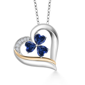 Pendant in 925 Sterling Silver and 10K Yellow Gold