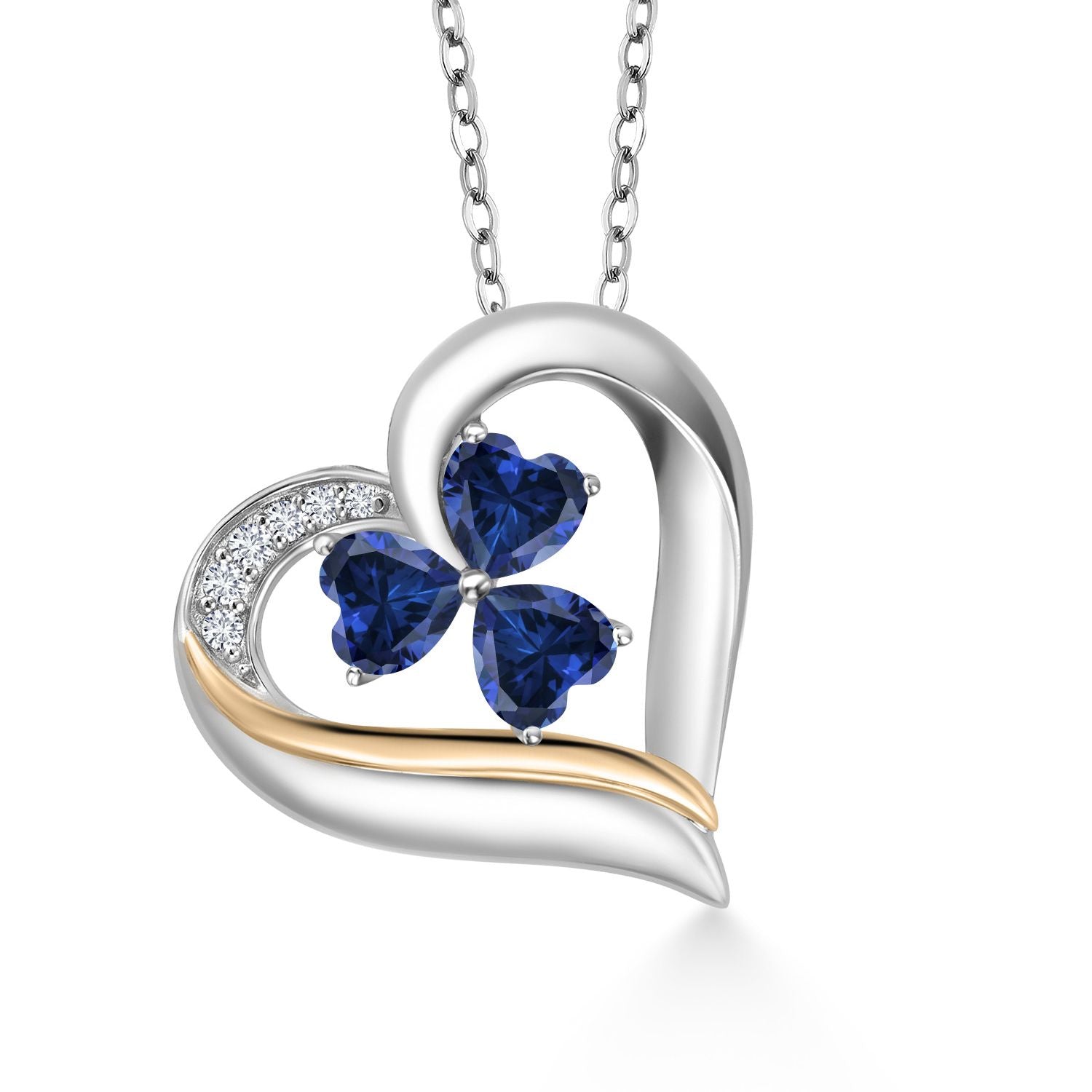 Pendant in 925 Sterling Silver and 10K Yellow Gold