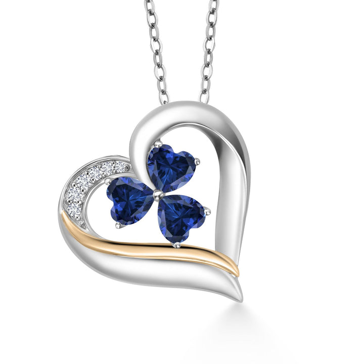 Pendant in 925 Sterling Silver and 10K Yellow Gold