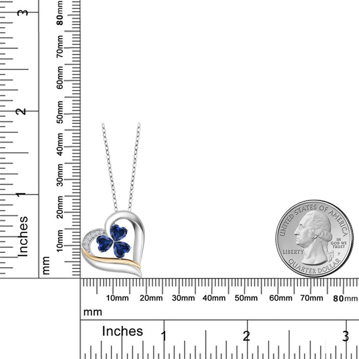 Pendant in 925 Sterling Silver and 10K Yellow Gold