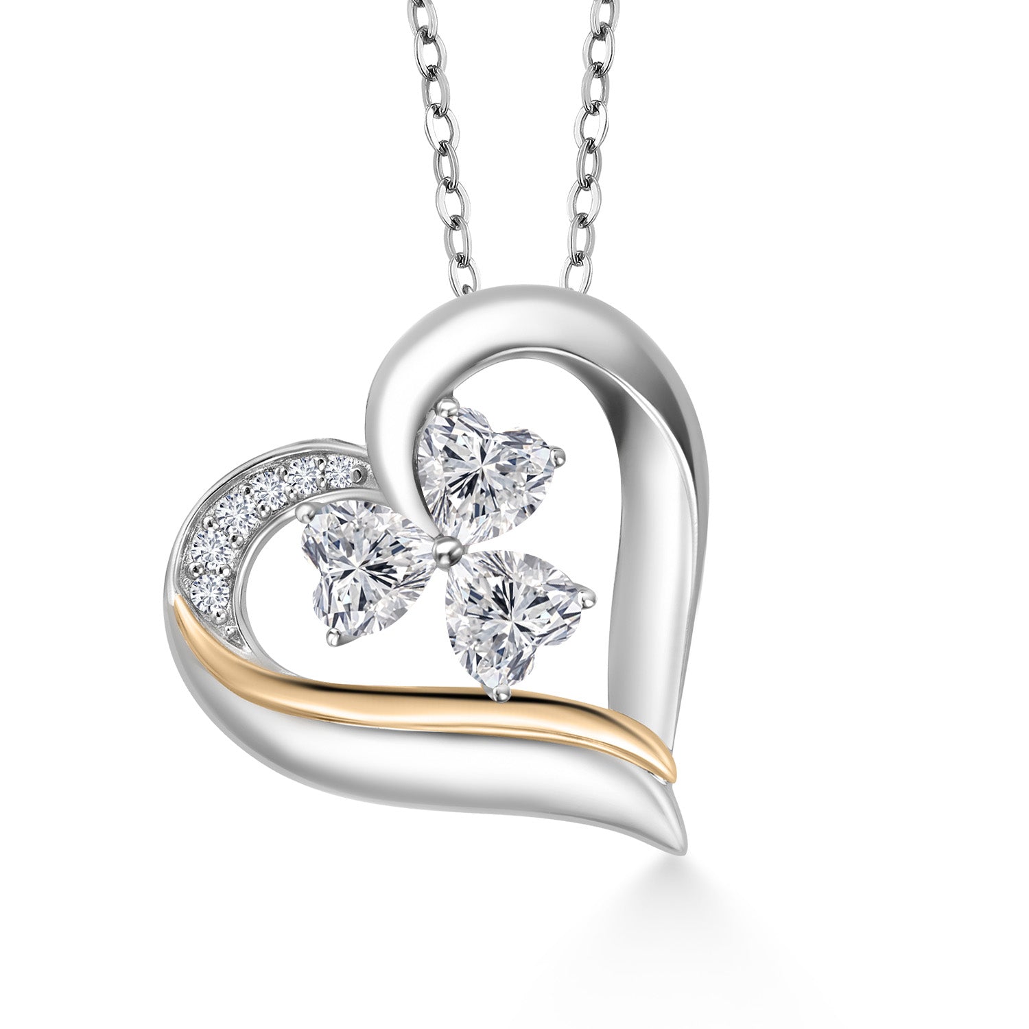 Pendant in 925 Sterling Silver and 10K Yellow Gold